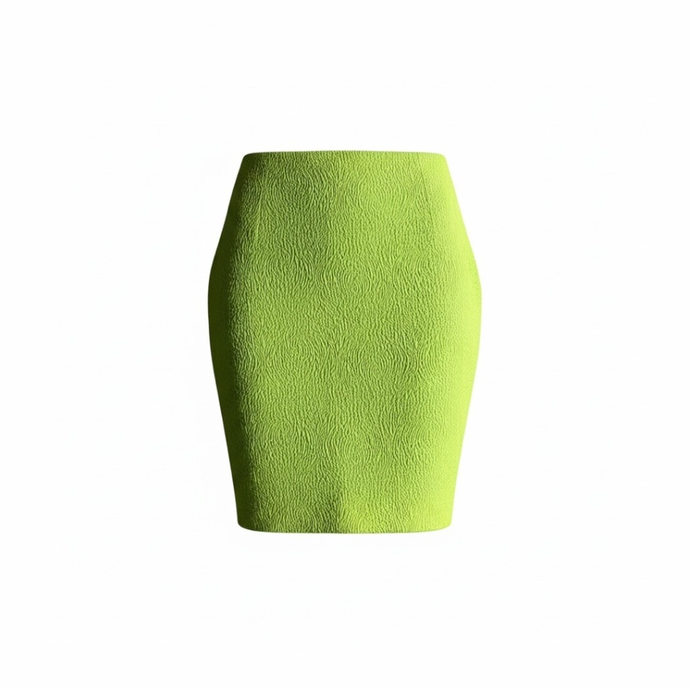 Yigal Azrouel Neon Yellow Brocade Pencil Skirt | Size 2